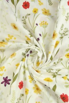 Baumwolle - Picking Flowers - White