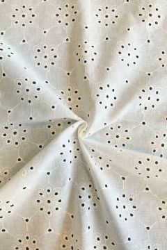 Lochstickerei Baumwolle - Fine Summer Flowers - Off White