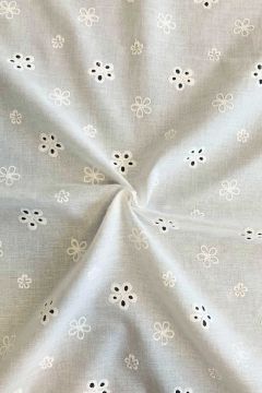 Lochstickerei Baumwolle - Sweet Small Flowers - Off White