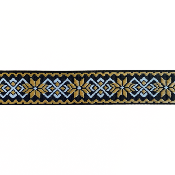 Luxus Taschenband - Snowflake - Ocher/Black/White
