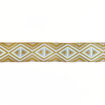 Luxus Taschenband - Triangles - Ocher/Taupe/White