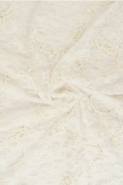 Mesh - flowers and Knitted lines offwhite/gold