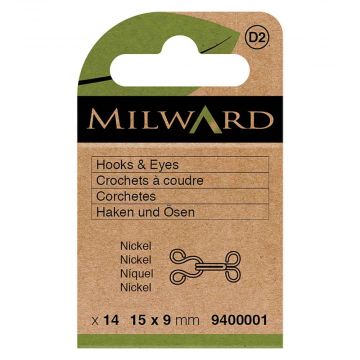 Milward - Haken und Ösen - 15x9mm - Nickel