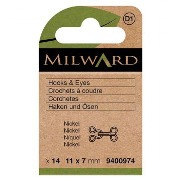 Milward - Haken und Ösen - 11x7mm - Nickel