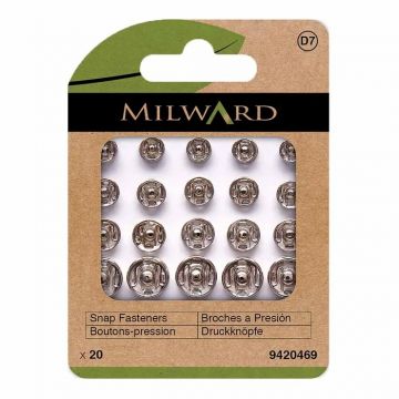 Milward - Drukknopen aannaaibaar - assortiment Zilver