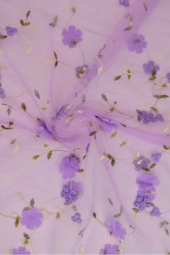 Mesh - Embroidery Floral - Dark Lilac 06