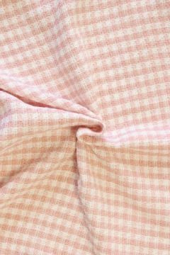 Bouclé - ruit Oud Roze/Wit