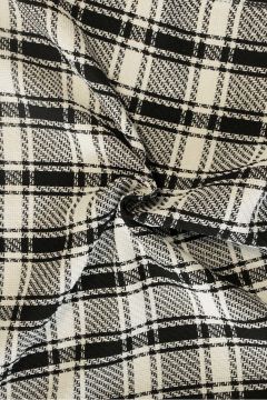 Bouclé - Ruit Groot Zwart/ Off White