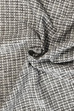 Bouclé - Mini Ruitje Wit/Grijs/Zwart