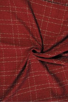 bouclé - Grote ruit Donker rood/Goud
