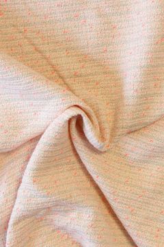 Bouclé - Lijnen Neon Oranje/Champagne/Goud