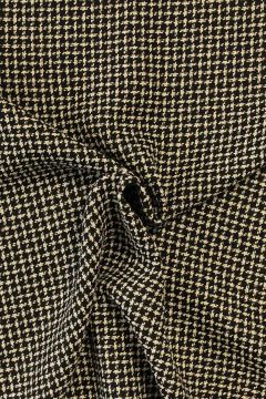 bouclé - Mini-Karo Schwarz/Weiß/Gold