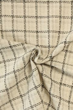 bouclé - Karo Schwarz/Weiß/Gold