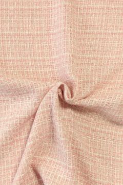 bouclé - Karo Hellrosa/Weiß/Gold