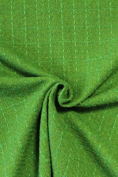 bouclé - Karo Grasgrün