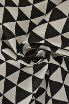 Katoen Canvas - Triangles White/Black