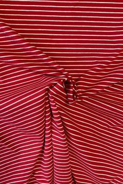 Cotton Jersey Brushed Stripes - red/White