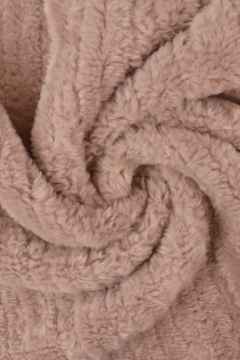 Faux Fur Stripes - Old Pink