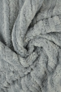 Faux Fur Stripes - Light Grey