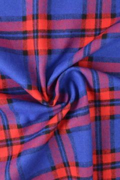 Flanell - Karostoff Bright Blue/Red/Black