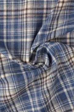 Flanell - Karostoff Brown/Off White/ Grey Blue