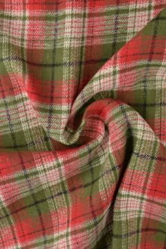 Flanell - Karostoff Mossgreen/Red/White/Black