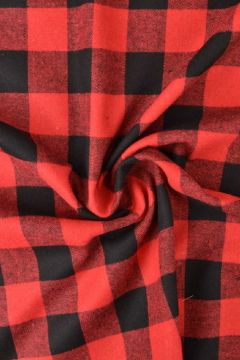 Flanell - Karostoff Big - Bright Red/Black