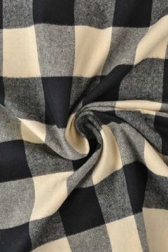 Flanell - Karostoff Creme/Black