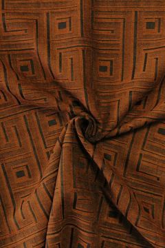 Jacquard Gobelin - Black/Brique Graphic Blocks