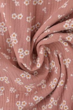 hydrophille stoffe / musselin - Tiny Flowers - Vintage Pink
