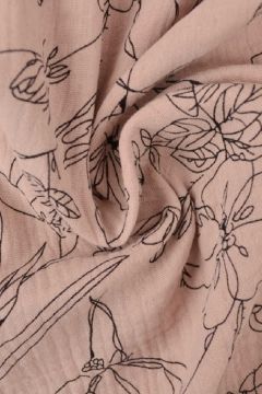 hydrophille stoffe / musselin - Sketch of Flowers Old Pink
