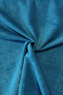 Jacquard Gobelin - Petrol Blue Velvet Stripes