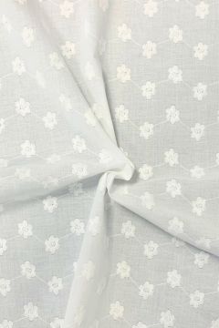 Lochstickerei Baumwolle - Simple Flower White