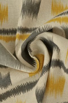 Baumwolle Canvas - Graphic Ocher/Grey on Beige