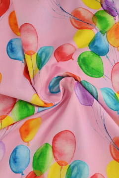 Baumwolle - Balloon Party on Pink
