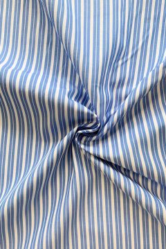 Blousestof - Lijn Groot - Hemels Blauw/Wit