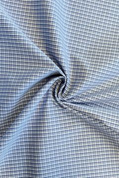 Blousestof - Lijn Groot - Hemels Blauw/Wit