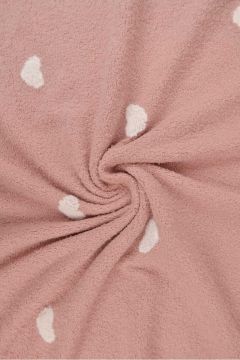 Weicher Frottee - White Hearts on Old Pink