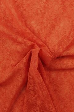 Lace - Dark Warm Orange Flowers