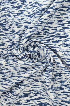 Badeanzugstoff - Blue and White Frost Stripes