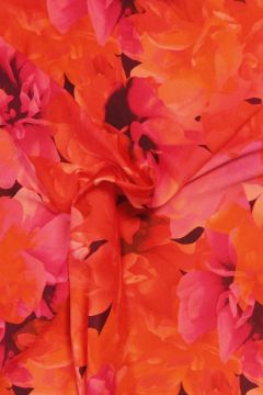 Badeanzugstoff - Bright Fuchsia/Red/Orange Flower Sea
