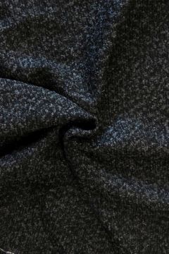 Mantelstoff - Melange Black/Shiny Grey