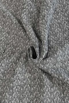 Mantelstoff - Fishbone Black/White