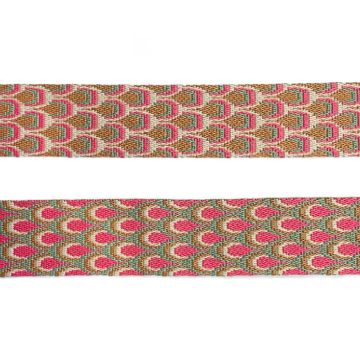 Luxe Tassenband - Peacock - Beige/Green