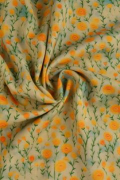 Viskose - Petit Flowers Yellow on Grey