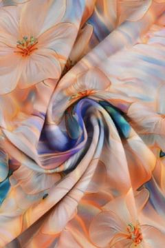 Viskose - Mistic Soft Pink Glass Flowers