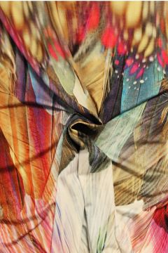 Viskose Jersey - Feathers and Butterfly Wings Multicolor