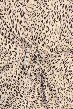 Viskose Jersey - Brown/Beige Panther Spots on Soft White