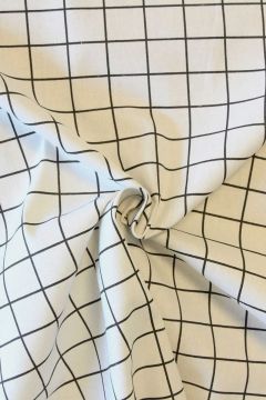 Katoen Canvas - Big Cubes Off White/Black