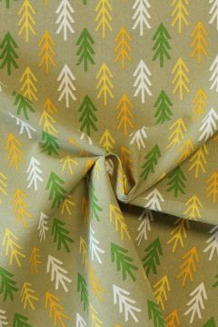 Katoen Canvas - Colored Arrow on Pistache Green